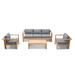 AllModern Sonoma 4-Piece Teak Sunbrella Sofa Seating Group w/ Cushions Wood/Natural Hardwoods/Teak in Gray | 27.5 H x 83.5 W x 33.5 D in | Outdoor Furniture | Wayfair