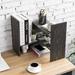 Inbox Zero Alzbeta Wood Adjustable Desktop Bookshelves Desk Organizer Wood in Brown/Gray | 15.74 H x 18.5 W x 6.7 D in | Wayfair