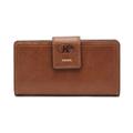 Women's Fossil Brown Kent State Golden Flashes Leather Logan RFID Tab Clutch