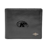 Men's Fossil Black Kent State Golden Flashes Leather Ryan RFID Flip ID Bifold Wallet