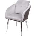 Poltroncina lounge sala pranzo moderno HWC-G48 velluto ecopelle grigio - grey