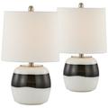 Velma Black and White Glass Accent Table Lamps Set of 2