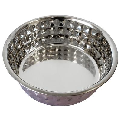 Stainless Steel Diamond Textured Dog Bowl - Lavender by JoJo Modern Pets in Lavender (Size 64 OZ)
