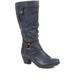 Pavers Ladies Low Heeled Slouch Boots - Navy Size 7 (40)