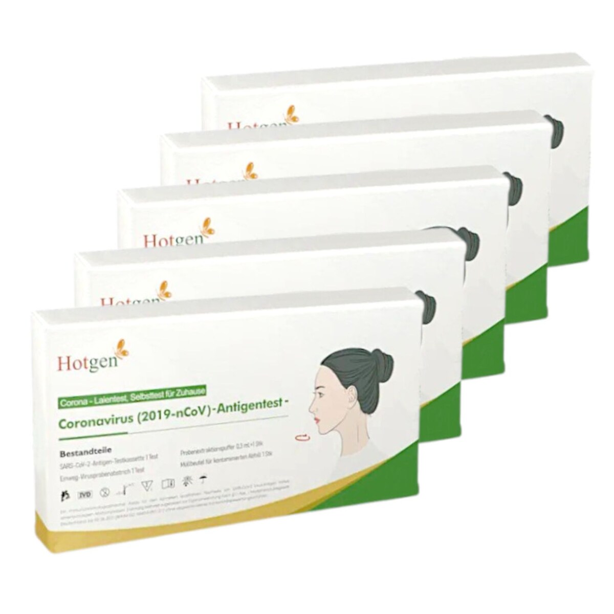 Hotgen Biotech Hotgen Covid-19 Antigen-Schnelltest 5 Stück nasal Coronatest Antigenschnelltest Image