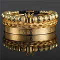 Ensemble de bracelets de luxe pour hommes roi royal couronne macramé acier inoxydable bracelets