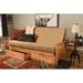 Somette Lodge Storage Futon Set in Natural Finish with Suede Mattress