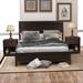 Classic Rich Brown 3 Pieces Full Bedroom Set Full Bed and 2 Nightstands