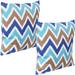 Sunnydaze 2 Square Outdoor Throw Pillow Covers - 17-Inch - Chevron Bliss