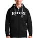 Men's Antigua Black Los Angeles Kings Wordmark Victory Full-Zip Hoodie