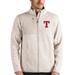 Men's Antigua Oatmeal Texas Rangers Fortune Full-Zip Jacket