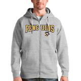 Men's Antigua Heathered Gray Pittsburgh Penguins Wordmark Victory Full-Zip Hoodie