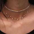 Free People Jewelry | 18k Gold Plated Layered Choker Necklace | Color: Gold | Size: Os