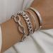 Free People Jewelry | Chunky Bracelets Silver Plated Set Of 4 | Color: Silver | Size: Os