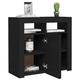 Susany LED Sideboard Cabinet Storage Cupboard Unit with LED Lights for Dining Room Living Room Black 80x35x75 cm