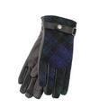 Failsworth Ladies Harris Tweed & Leather Gloves (Small/Medium, Black Watch)