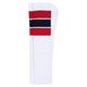 Skater Socks 35" Thigh high White tube socks with Red-Black stripes style 5