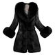BUKINIE Womens Thicken Warm Winter Coat Luxury Elegant Parka Faux Fur Trimmed Open Front Long Cardigan Jacket Outwear Lady's Wedding Party Coats for Winter(Black,M)