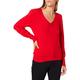 Morgan Women's Pull COL V Manches FANTAISIES 212-MOTEUR Pullover Sweater, red, XS