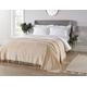 Diana Cowpe DOUBLE BED THROW CREAM | Geneva Design Candlewick Bedspread Single | 100% Cotton Candlewick Traditional Bedspread | Wave Pattern/Fringed Edge Bed Throw 244x260cm