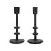 Rosalind Wheeler 2 Piece Iron Tabletop Candlestick Set Iron in Black/Gray | 7.2 H x 3.3 W x 3.3 D in | Wayfair 4C954ACCC8114B44ABF0CE2D97F22550