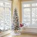 The Holiday Aisle® Lighted Flocked Artificial Fir Christmas Tree - Stand Included in White | 7' H x 3' D | Wayfair FLXILLC-70T1