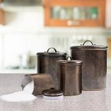 Alcott Hill® Allayah Etched Stainless Steel 4 Piece Kitchen Canister Set Metal | 8.5 H x 6.75 W x 6.75 D in | Wayfair