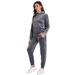 Alwyn Home Women's Pajamas Set Long Sleeve Hoodie Sleepwear PJS Pocket Loungewear Outfit RHW2887 Polyester | 34 H x 44 W in | Wayfair