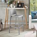 Latitude Run® Sensilla Stackable Bar Stool, Set Of 2 Plastic/Acrylic in Gray | 40.6 H x 19.7 W x 20.5 D in | Wayfair