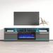 Wade Logan® Alexin TV Stand for TVs up to 88" w/ Electric Fireplace Included Wood in Gray/Black | Wayfair 249D53A6DD534F859AB9D7712ABB0BA6