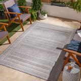 Panaytayon 5'3" x 7' Outdoor Farmhouse Moroccan Natural Gray/Charcoal/Smoke/Dark Gray/Multi Brown/Dark Blue/Cream/Navy Outdoor Area Rug - Hauteloom