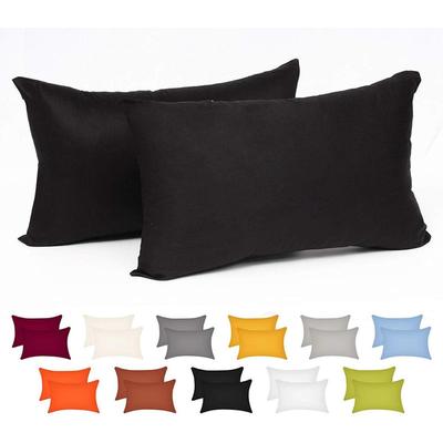 Baumwolle Kissenbezug Kopfkissen mit Reißverschluss schwarz 30x50cm - Woltu