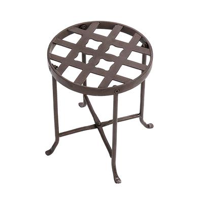 Achla Designs Small Round Table Flowers Plant Stand, 12 Inch Tall, Roman Bronze Powder Coat Finish