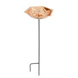 Achla Designs Hexagonal Copper Bee Fountain & Birdbath w/Stake, 40 Inch Tall, Copper Plated Finish