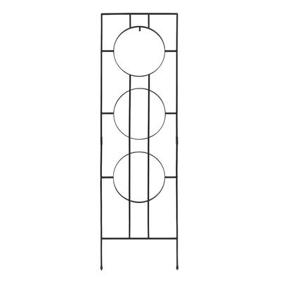 Achla Designs Modern Samsara Decorative Garden Trellis, 79.75 Inch Tall, Black Powder Coat Finish