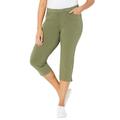 Plus Size Women's The Knit Jean Capri (With Pockets) by Catherines in Olive Green (Size 5X)