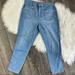 American Eagle Outfitters Jeans | American Eagle High Rise Mom Jeans Distressed Large Front Pockets Size 4 Short | Color: Blue | Size: 4