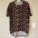 Lularoe Tops | Lularoe Black Feather Irma Tunic Size Xxs | Color: Black/Gray | Size: Xxs