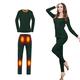 XXBJFMY Heating Thermal Underwear for Women, 9 Areas Heated 3-Gear Temperature Control Base Layer Clothes for Daily Life,Green,3XL