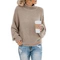 Bartira Sweaters for Women, 2021 Knitted Sweaters Turtleneck Pullover Winter Chunky Tops Jumper Loose Pullovers for Womens Khaki