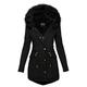 BUKINIE Womens Winter Coats Hooded Puffer Jackets Oversized Fleece Lined Warm Parka Mid Long Coat with Faux Fur Hood Thicken Overcoat Windbreaker(Z2-Black,3XL)