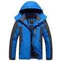 Men Winter Streetwear Parka Windbreak Plus Velvet Thick Warm Windproof Coats Male Military Hooded Anorak Jackets Men's Winter Jackets (Color : Blue, Size : XL)