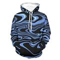 Bhqcflkwpz Hoodie Blue Wave Hooded Sweatshirts Art Sweater Pullover Hoodie Activewear with Pocket White L
