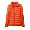 Down Jacket Women Coat Autumn Winter Spring Jackets for Warm Quilted Parka Ladies and Light Female Ultralight Hooded - Orange,L