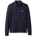Hugo Boss Men's Passerby Long Sleeve Polo with Chest Logo Patch Shirt, Dark Blue, XL