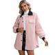 Freenfitmall Winter Faux Fur Coat Women Warm Teddy Bear Coat Ladies Fur Jacket Female Teddy Outwear Plush Overcoat Long Coat (A-Pink,XL)