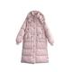 Ladies Long Puffer Jacket Women Down Jacket Winter Korean Fashion Loose White Duck Down Coat Thick Warm Hooded Parka Women - Pink,S 45-60kg