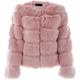 Vagbalena Women Luxury Winter Warm Fluffy Faux Fur Short Coat Jacket Parka Outwear (Pink,3XL)