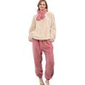 Warm Pyjamas Women Fleece Set Ladies Fluffy Loungewear Pjs Winter Warm Comfy Rose Blue M-XXL