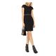 Michael Kors Womens Black Embellished Short Sleeve Jewel Neck Short Sheath Dress UK Size:8